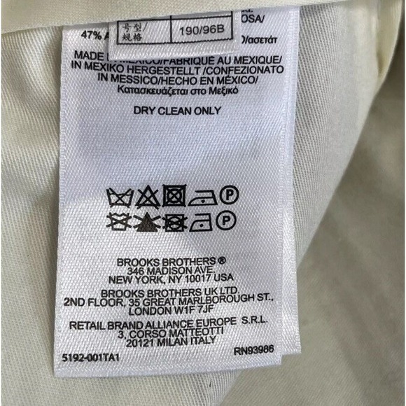 Brooks Brothers 346 Dress Pants Mens 37x32 Taupe Brown Wool Blend Flat Front - Picture 5 of 7